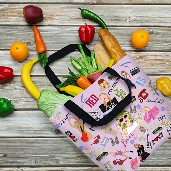 NEW TS Swiftie Eras Tote Bag with Handles and Inside Pocket - Picture 3 of 4